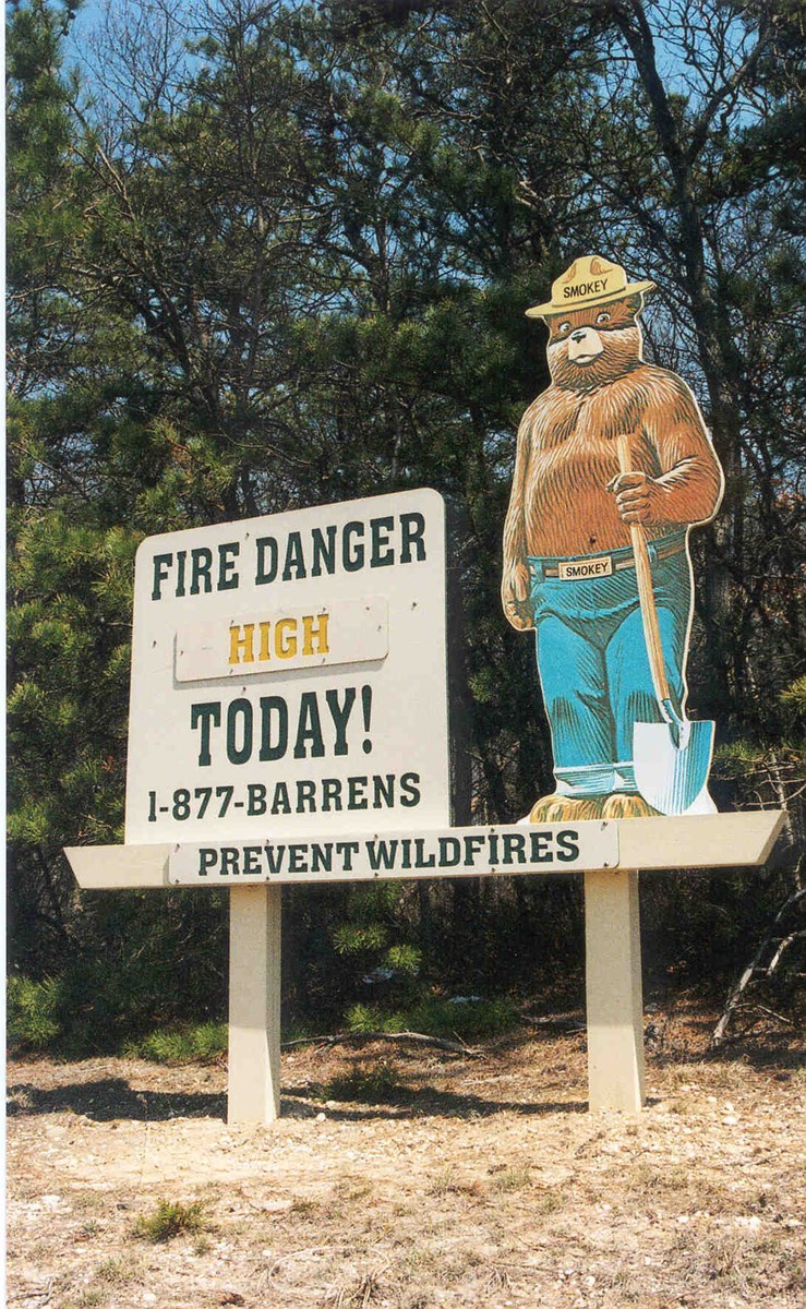Fire Danger Rating displayed on Smokey Bear Fire Danger sign